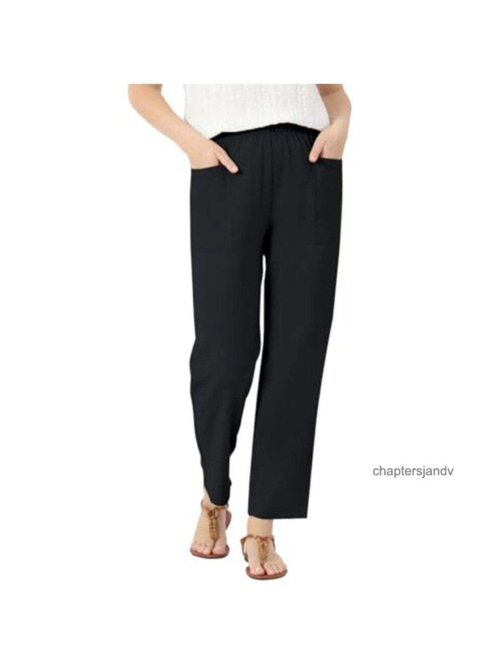 Linen Blend Wide Leg High Waist Summer Pants with Pockets